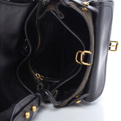 Prada Tessuto Nylon City Calfskin Quilted Crossbody Mimetico Black 5 of 9
