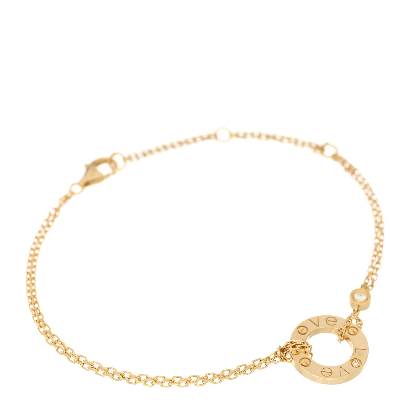 18K Yellow Gold Diamond Love Bracelet