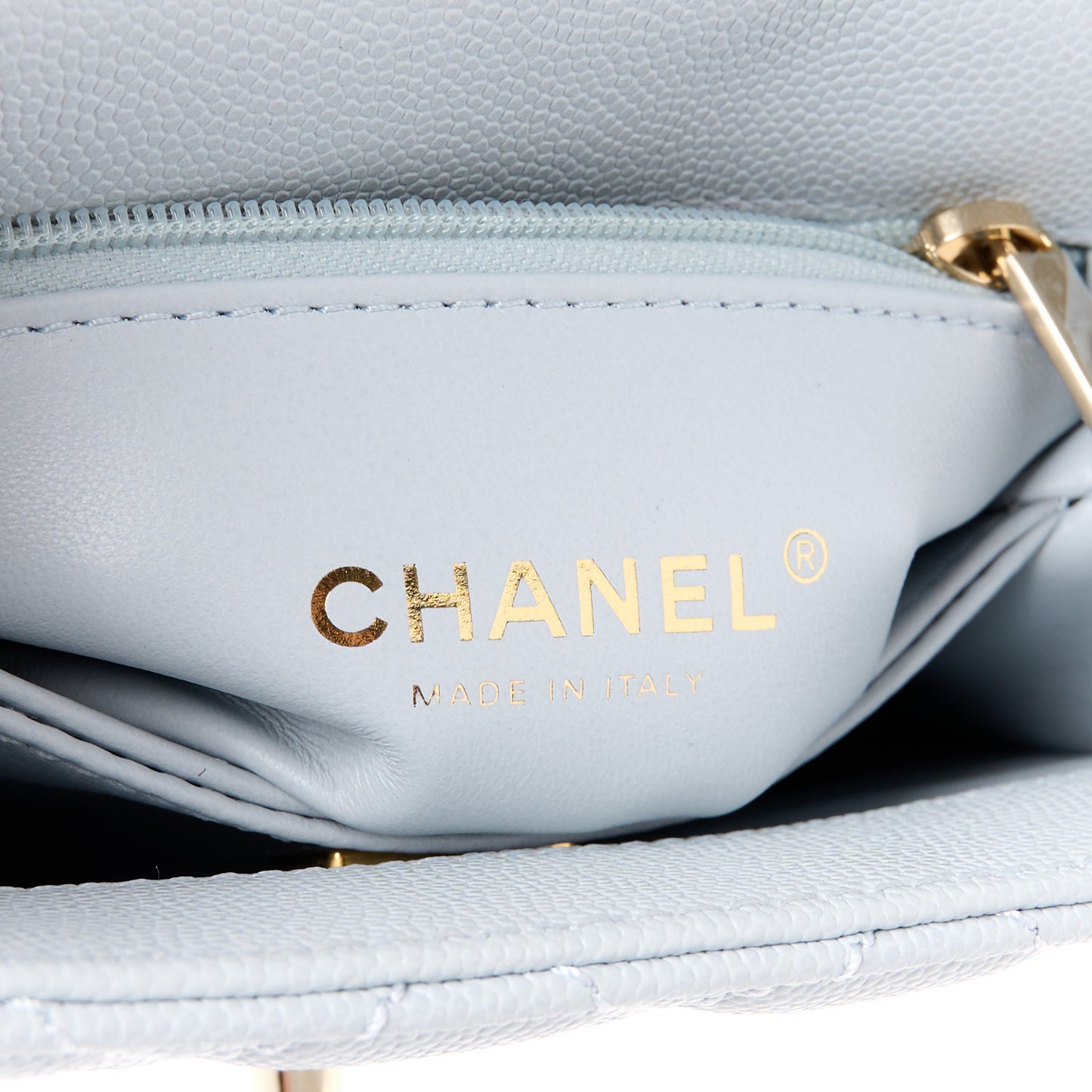Caviar Quilted Extra Mini Coco Handle Flap Light Blue
