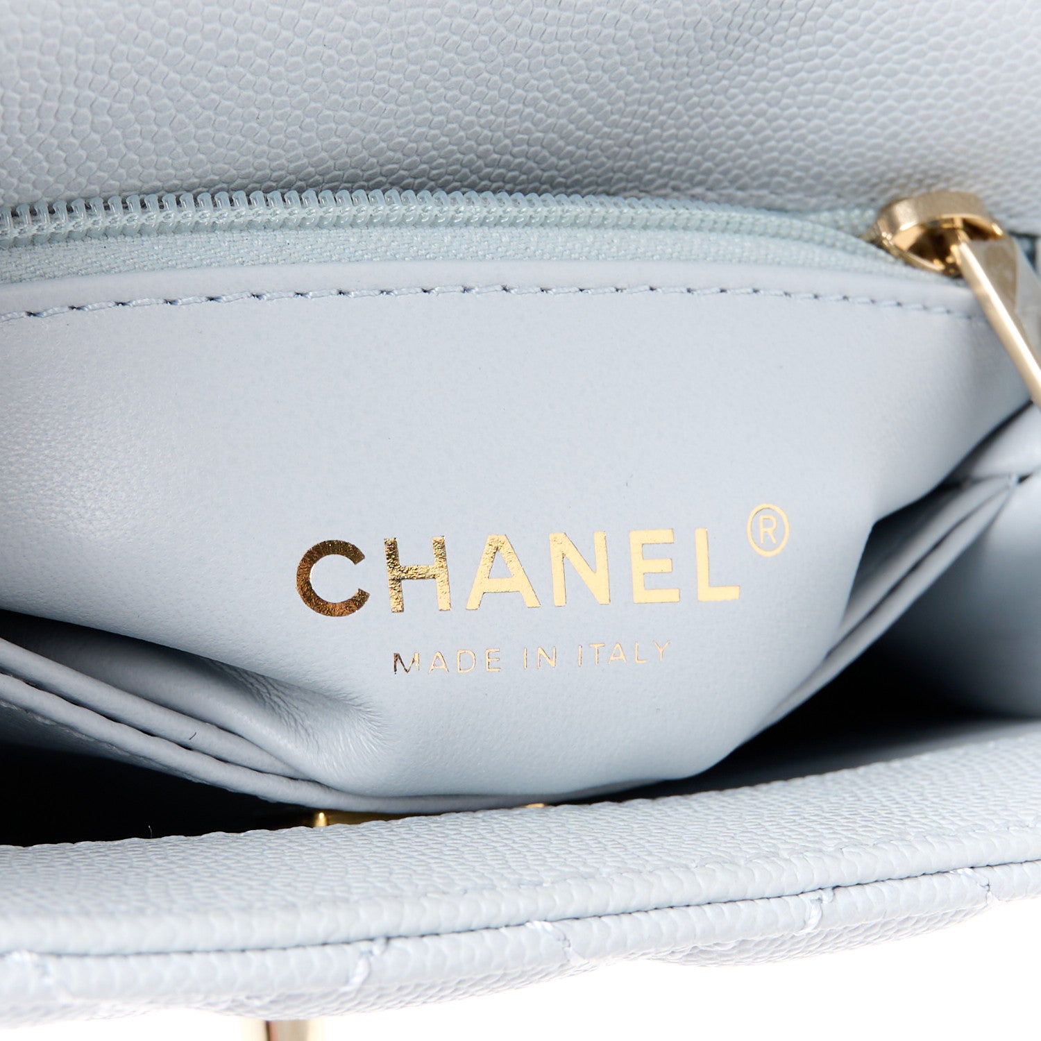 Chanel Caviar Quilted Extra Mini Coco Handle Flap Light Blue 6 of 12