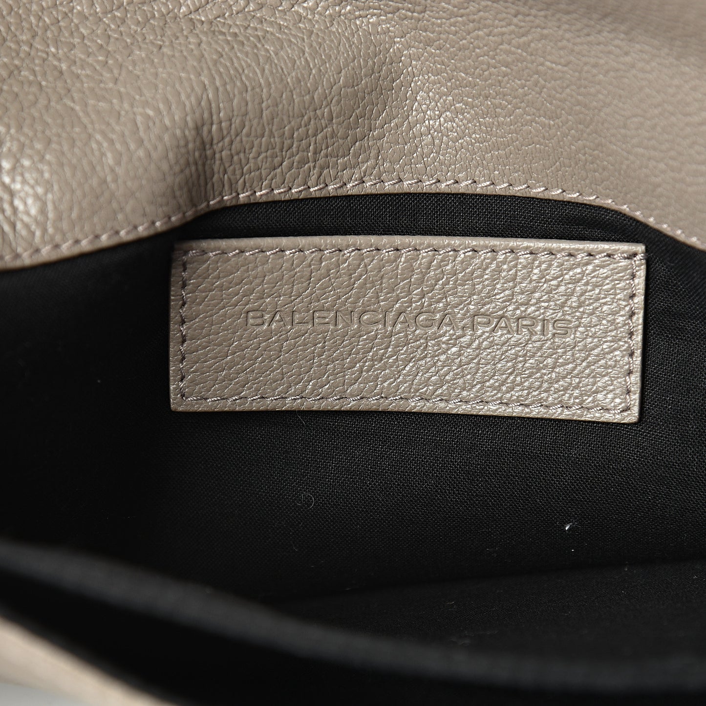 Agneau Giant 12 Silver Hardware Envelope Clutch Gris Poivre