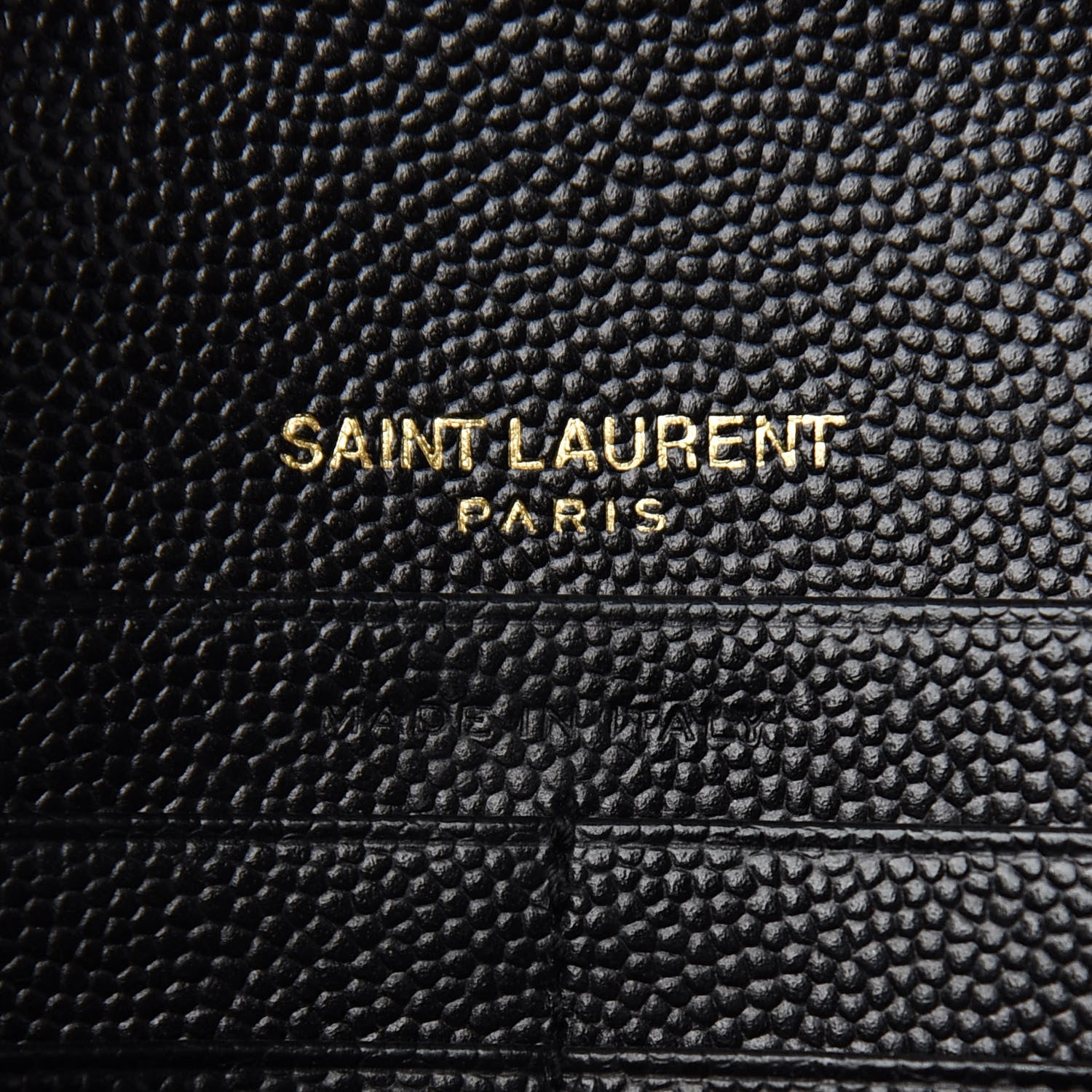 Saint Laurent Grain De Poudre Matelasse Chevron Monogram Chain Wallet Black 6 of 10