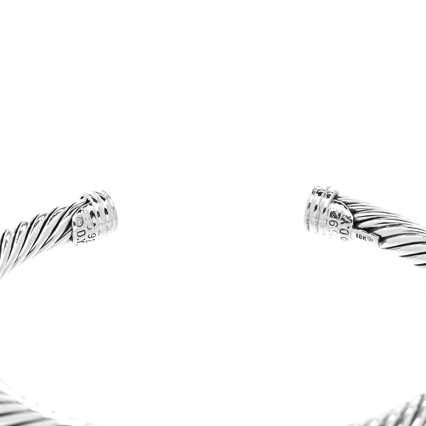 Sterling Silver 18K White Gold Diamond Pave 5mm X Cable Bracelet