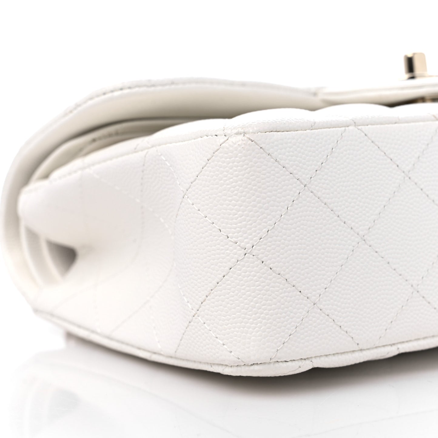 Caviar Quilted Small Double Flap White