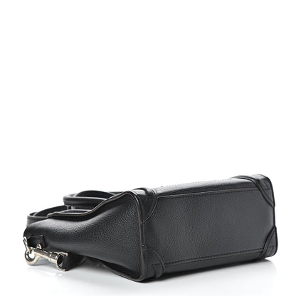 Celine Drummed Calfskin Nano Luggage Black 3 of 11