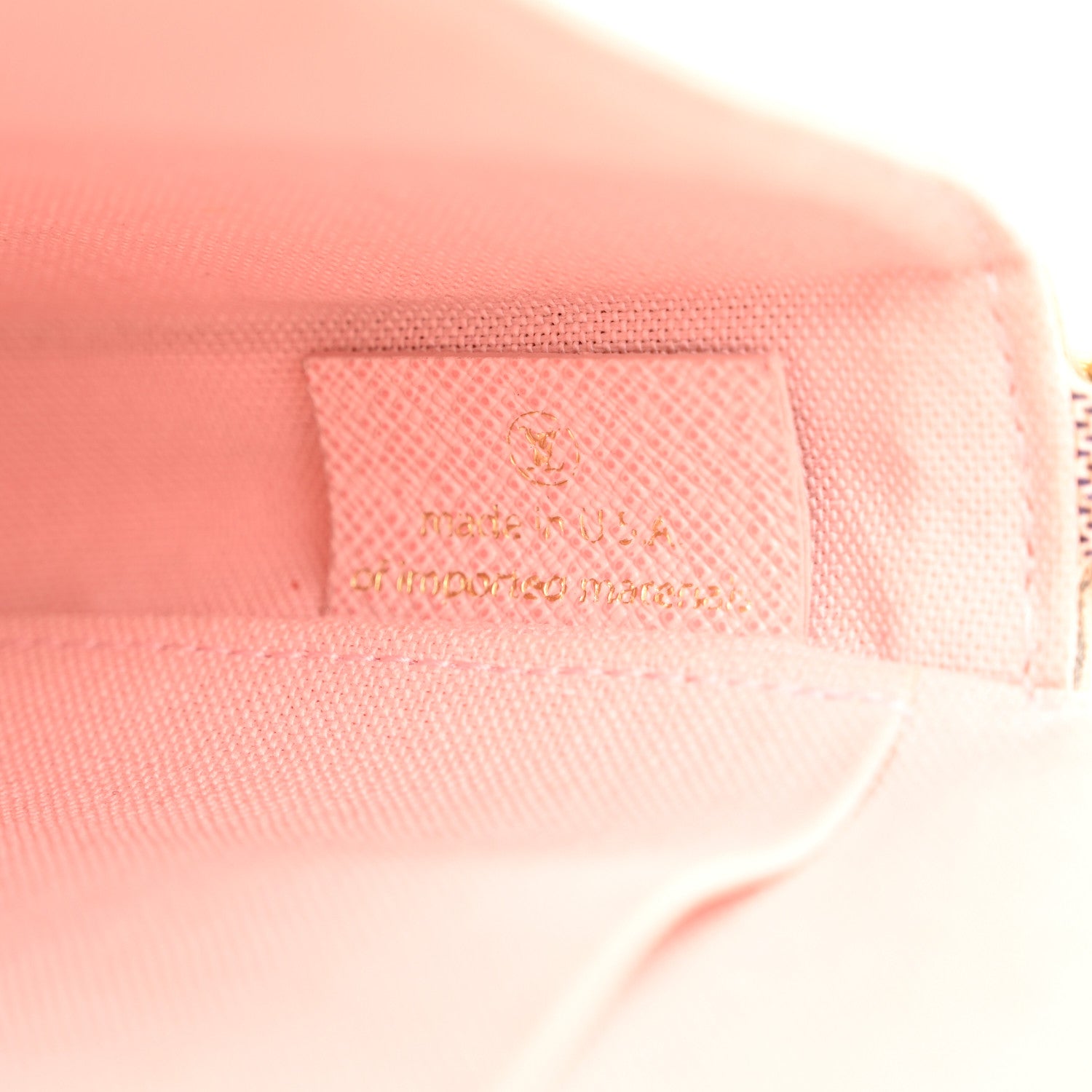 Louis Vuitton Damier Azur Pochette Felicie Chain Wallet Rose Ballerine 9 of 17