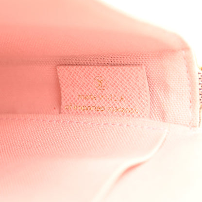 Louis Vuitton Damier Azur Pochette Felicie Chain Wallet Rose Ballerine 9 of 17