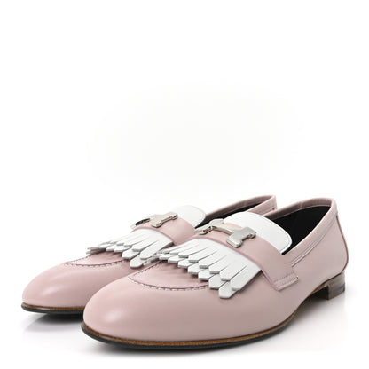Hermes Goatskin Womens Royal Loafers 39 Rose Porcelain White 4 of 9