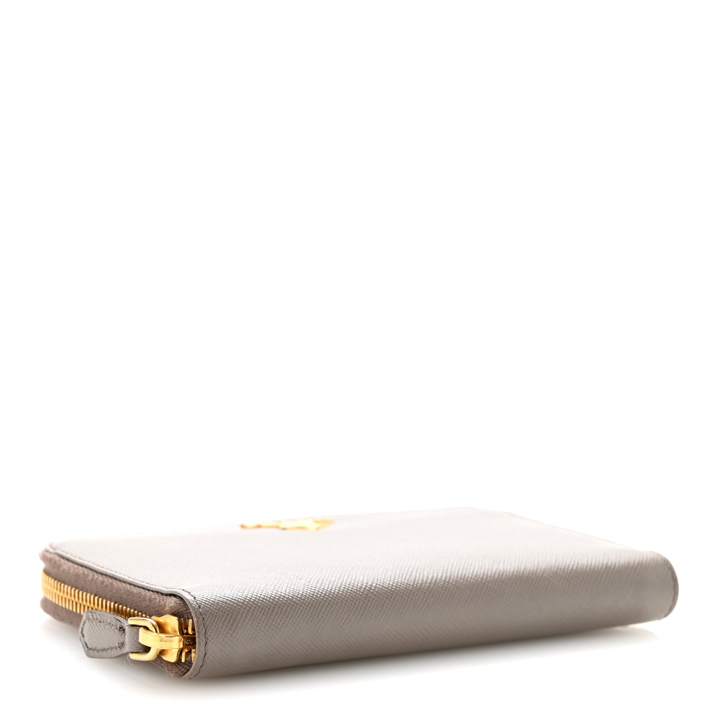 Saffiano Metal Zip Around Wallet Argilla