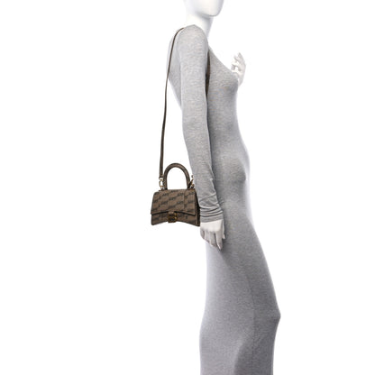 Balenciaga Coated Canvas BB Monogram Hourglass Top Handle Bag XS Beige Brown 2 of 10