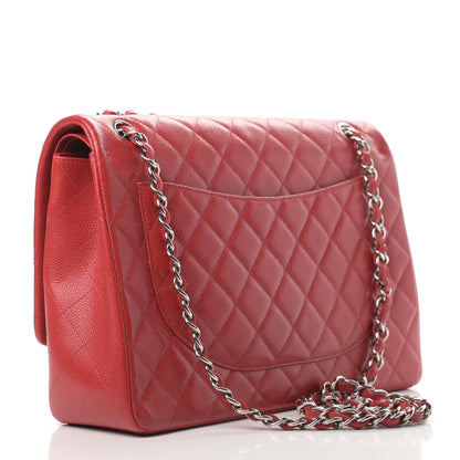 Chanel Caviar Quilted Maxi Double Flap Red 3 of 13