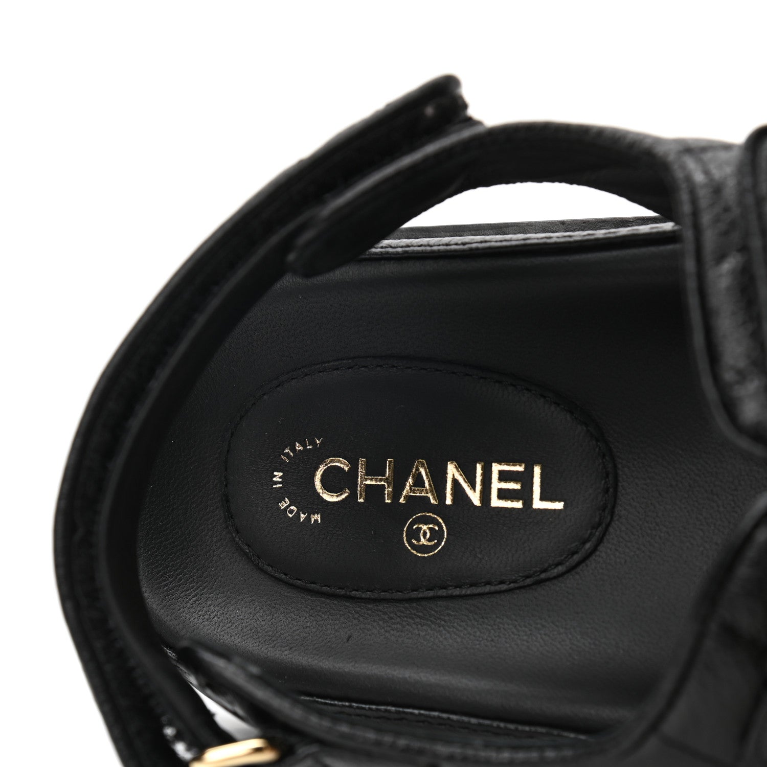 Chanel Grained Calfskin Velcro Dad Sandals 40.5 Black 6 of 8
