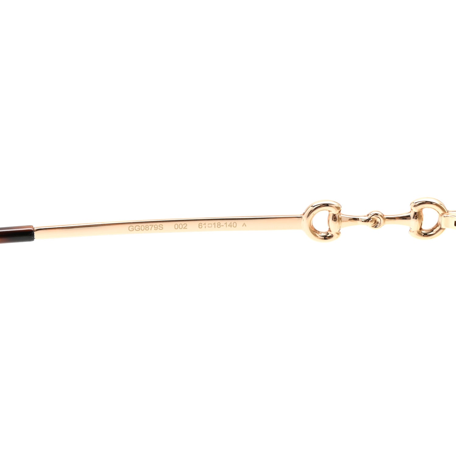 Gucci Metal Horsebit Square Sunglasses GG0879S Gold 6 of 7