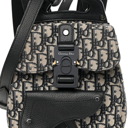Christian Dior HOMME Oblique Calfskin Mens Mini Saddle Backpack Navy Blue 8 of 14