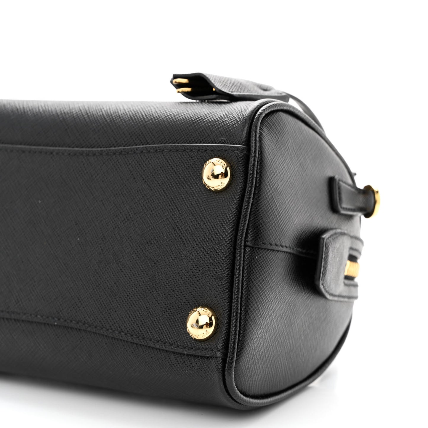 Saffiano Lux Top Handle Crossbody Bag Black