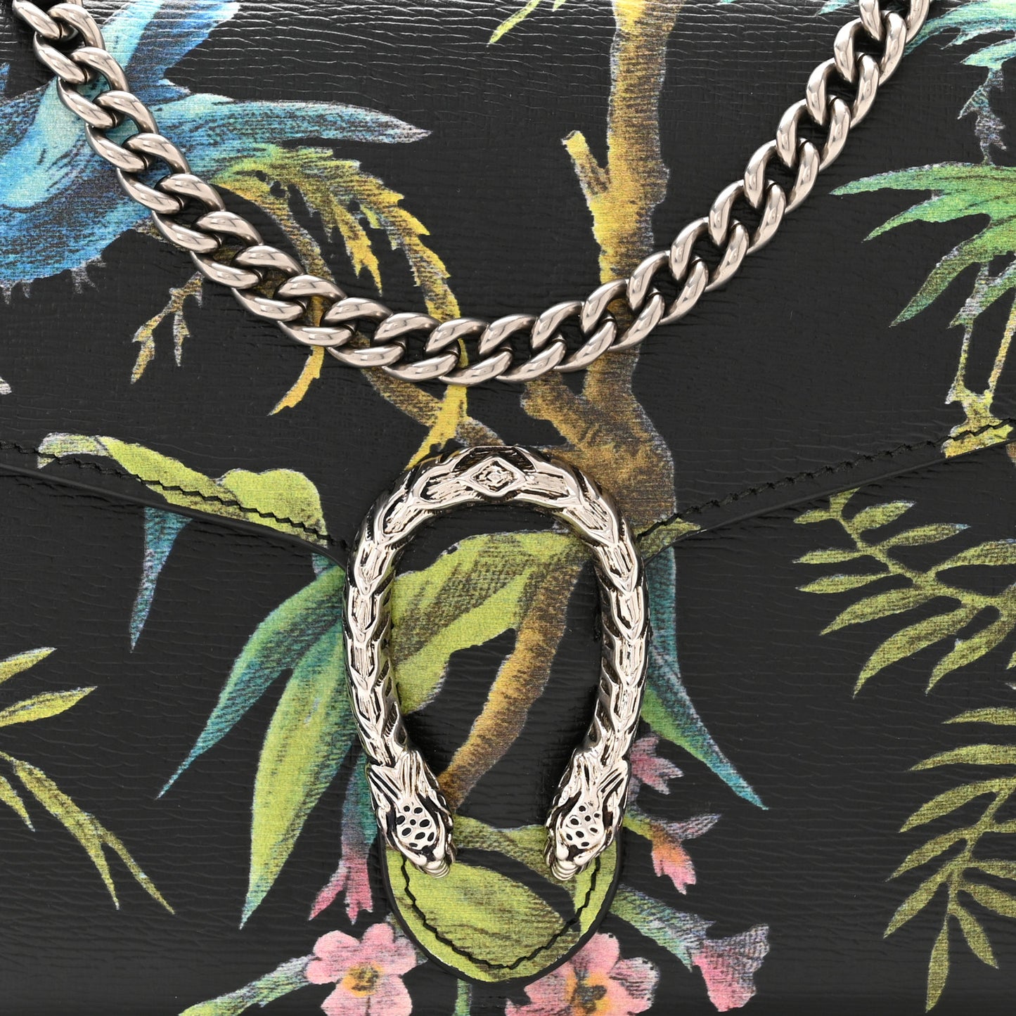 Calfskin Tropical Print Mini Dionysus Shoulder Bag Black Multi