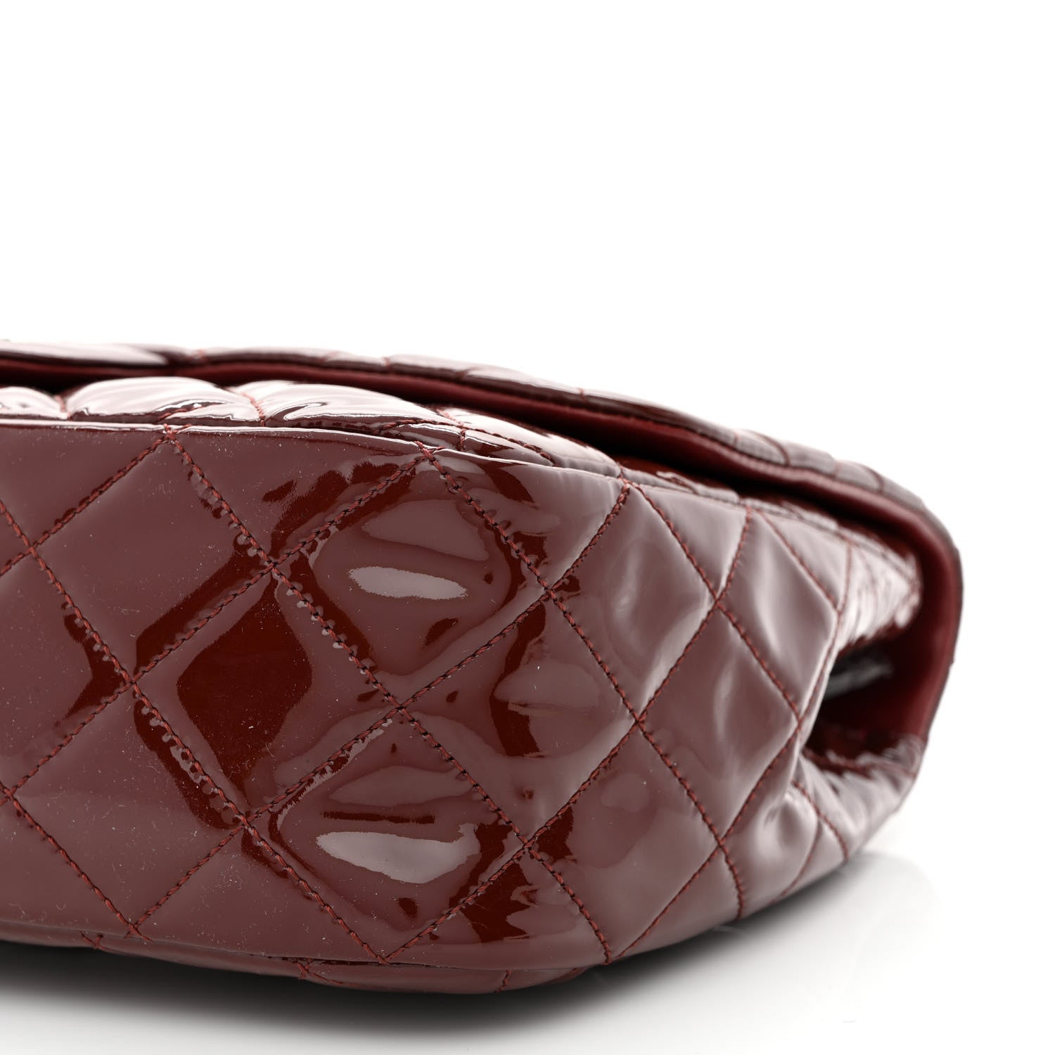 Chanel Patent Quilted Jumbo Single Flap Dark Red 10 of 11