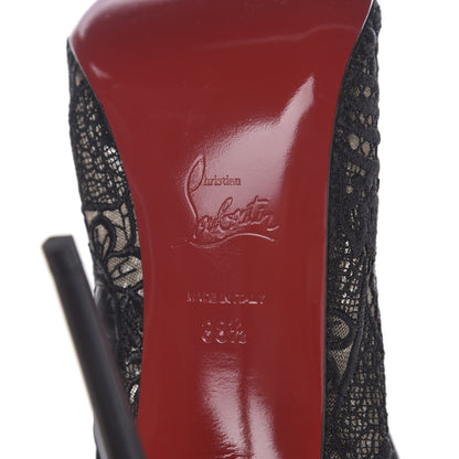 Christian Louboutin Mesh Guipure Wax Lace Kid Tennissina 100 Tall Boots 38.5 Black 7 of 7