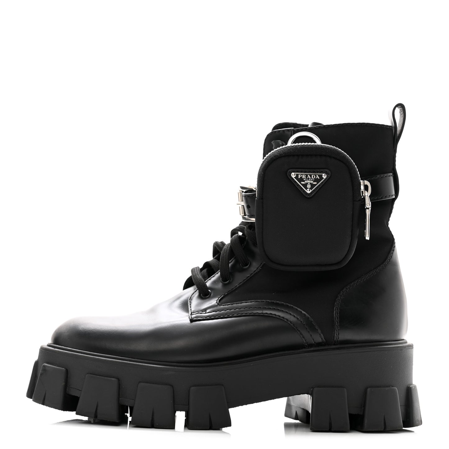 Spazzolato Rois Nylon Metal Triangle Logo Monolith Pouch Pocket 55mm Boots 39 Black