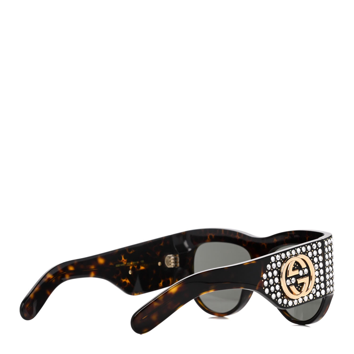 Gucci Acetate Crystal Oversize Hollywood Forever Sunglasses GG0144S Tortoiseshell 4 of 8