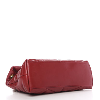 Saint Laurent Lambskin Quilted Small Loulou Puffer Monogram Chain Satchel Opyum Red 4 of 10