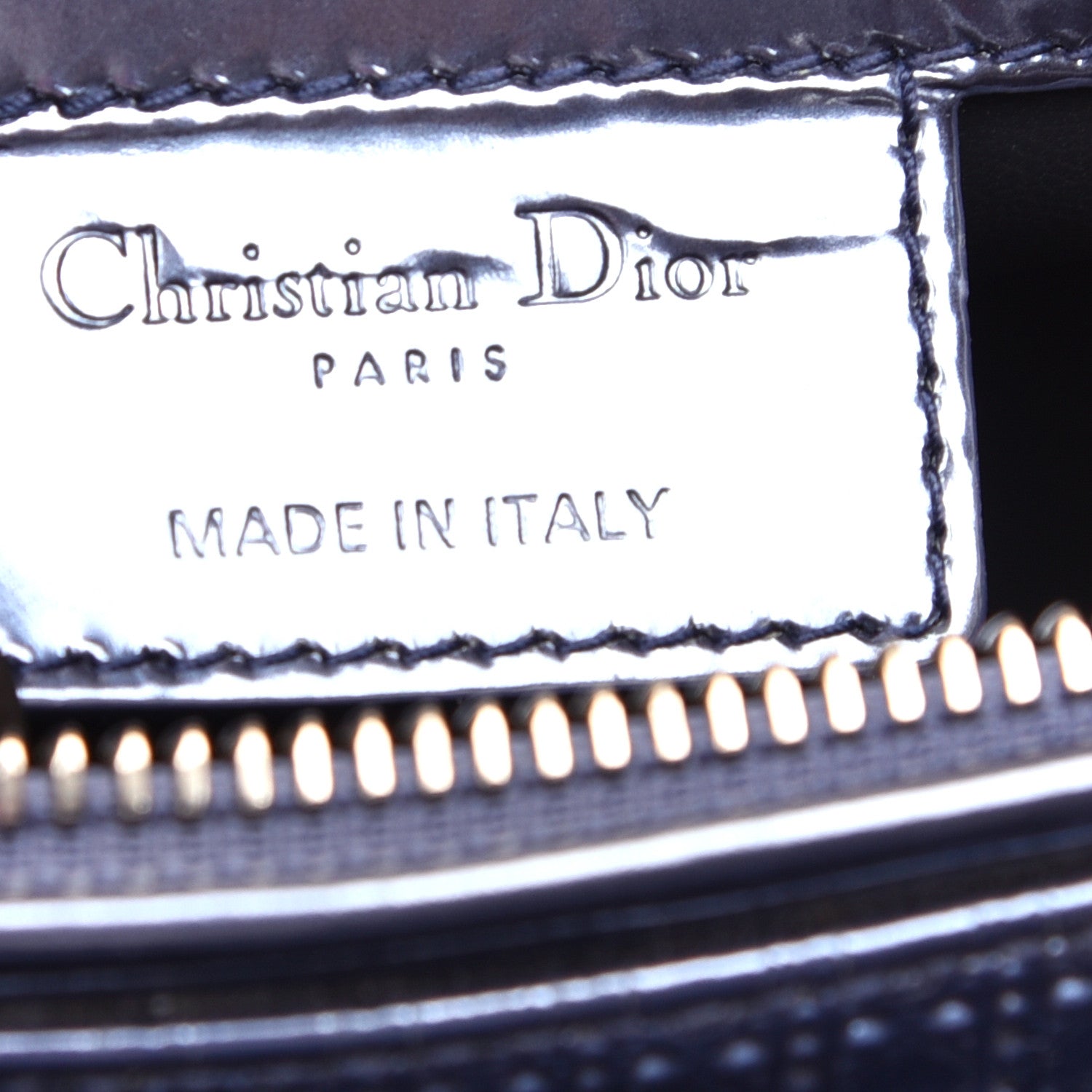 Christian Dior Metallic Patent Micro-Cannage Medium Lady Dior Blue 6 of 9