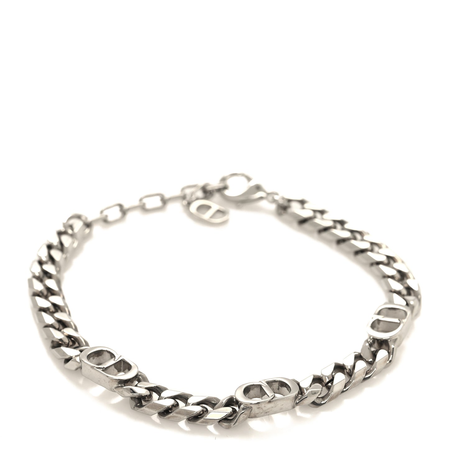 CD Icon Thin Chain Bracelet Silver