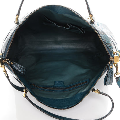 Gucci Python Large Ride Top Handle Bag Teal 5 of 7