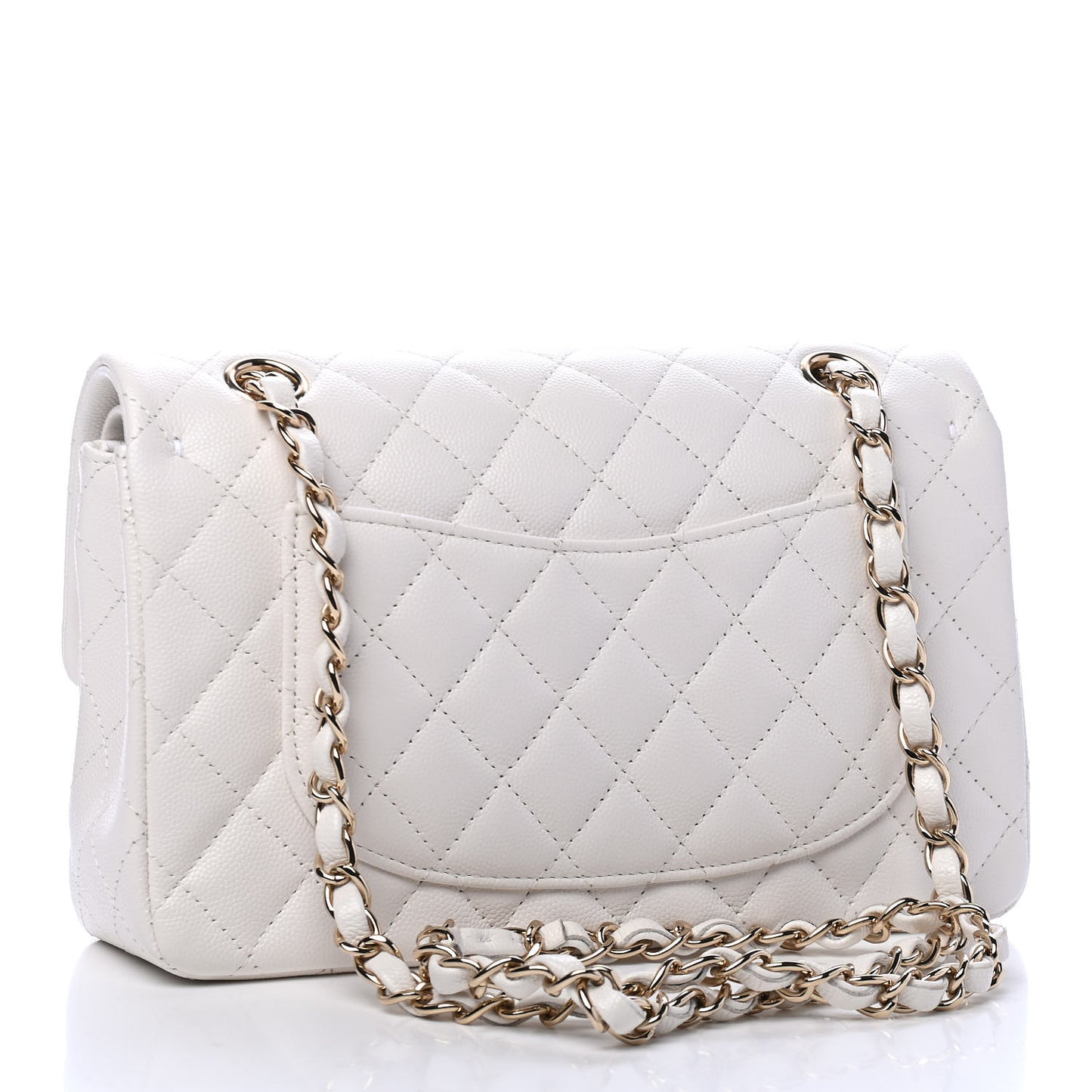 Caviar Quilted Small Double Flap White