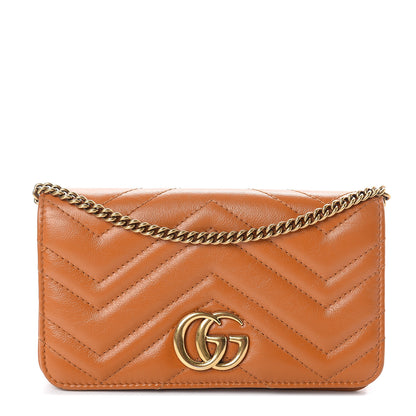 Gucci Calfskin Matelasse GG Marmont Mini Bag Cognac 1 of 5