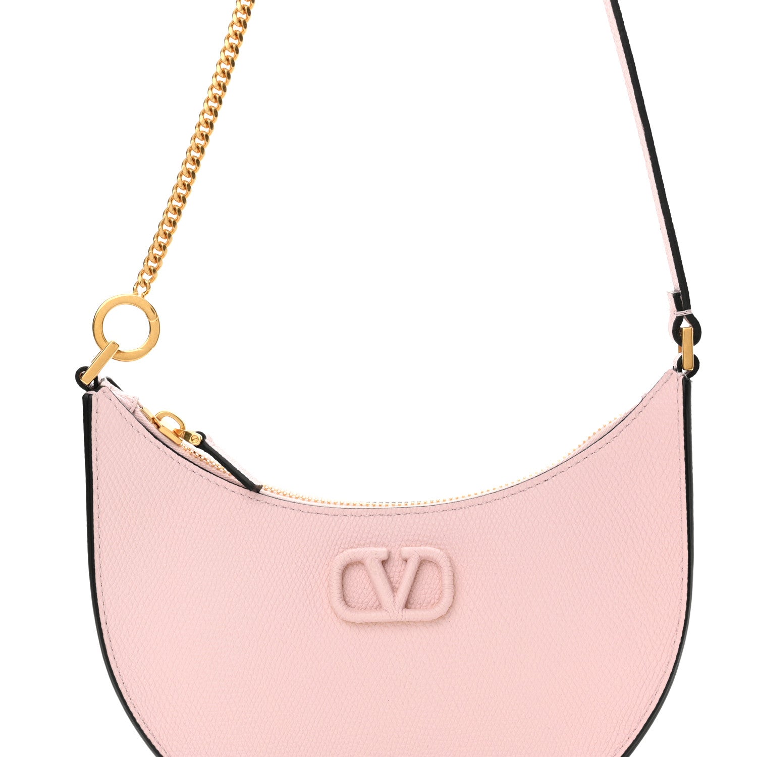Valentino Garavani Grainy Calfskin Mini Vlogo Hobo Bag Rose Quartz 8 of 11