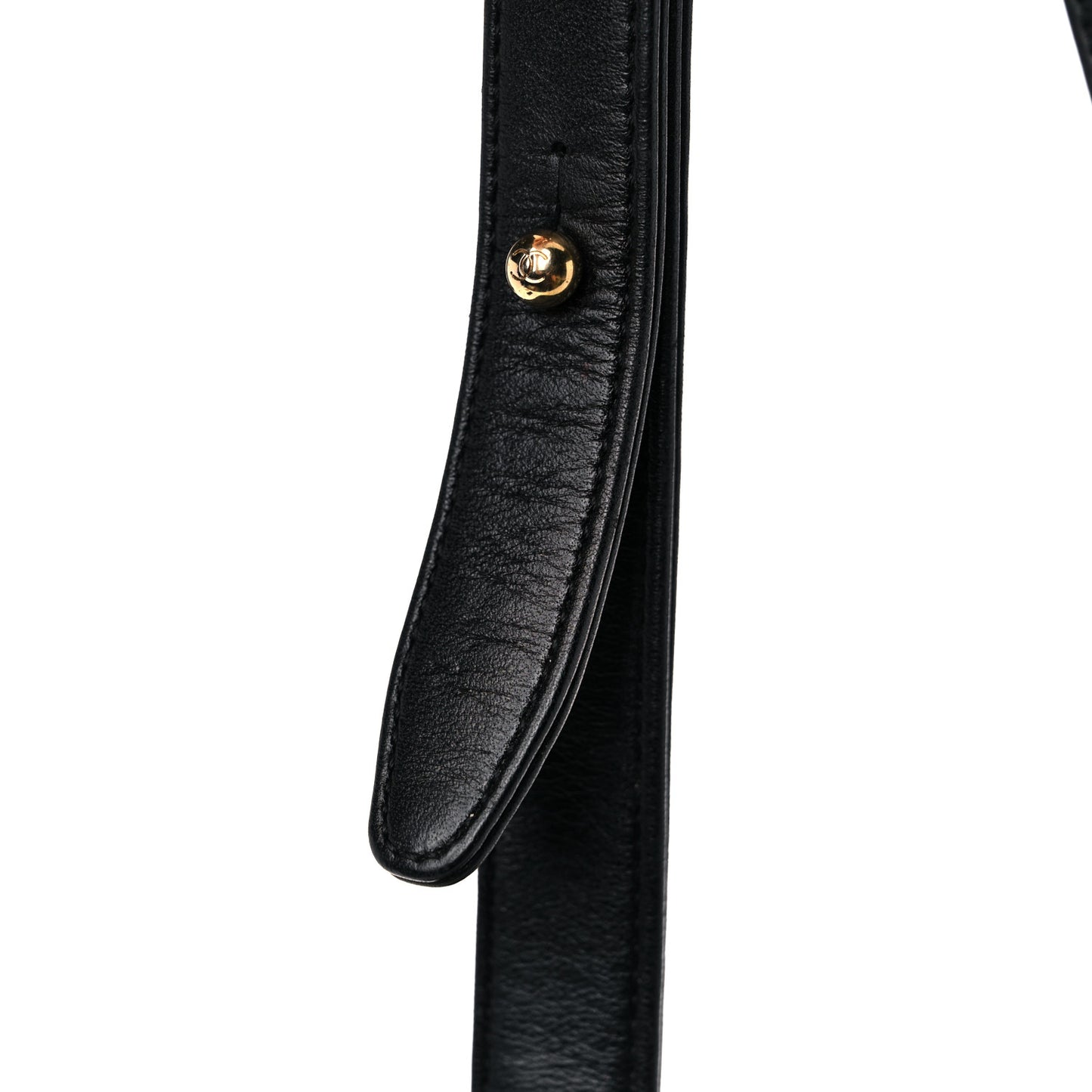 Lambskin Quilted Medium Boy Flap Black