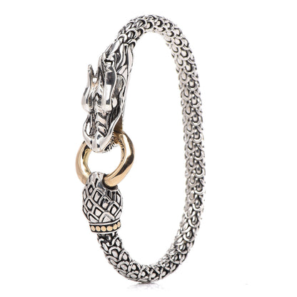 John Hardy Sterling Silver 18K Yellow Gold 6mm Naga Dragon Bracelet 1 of 4