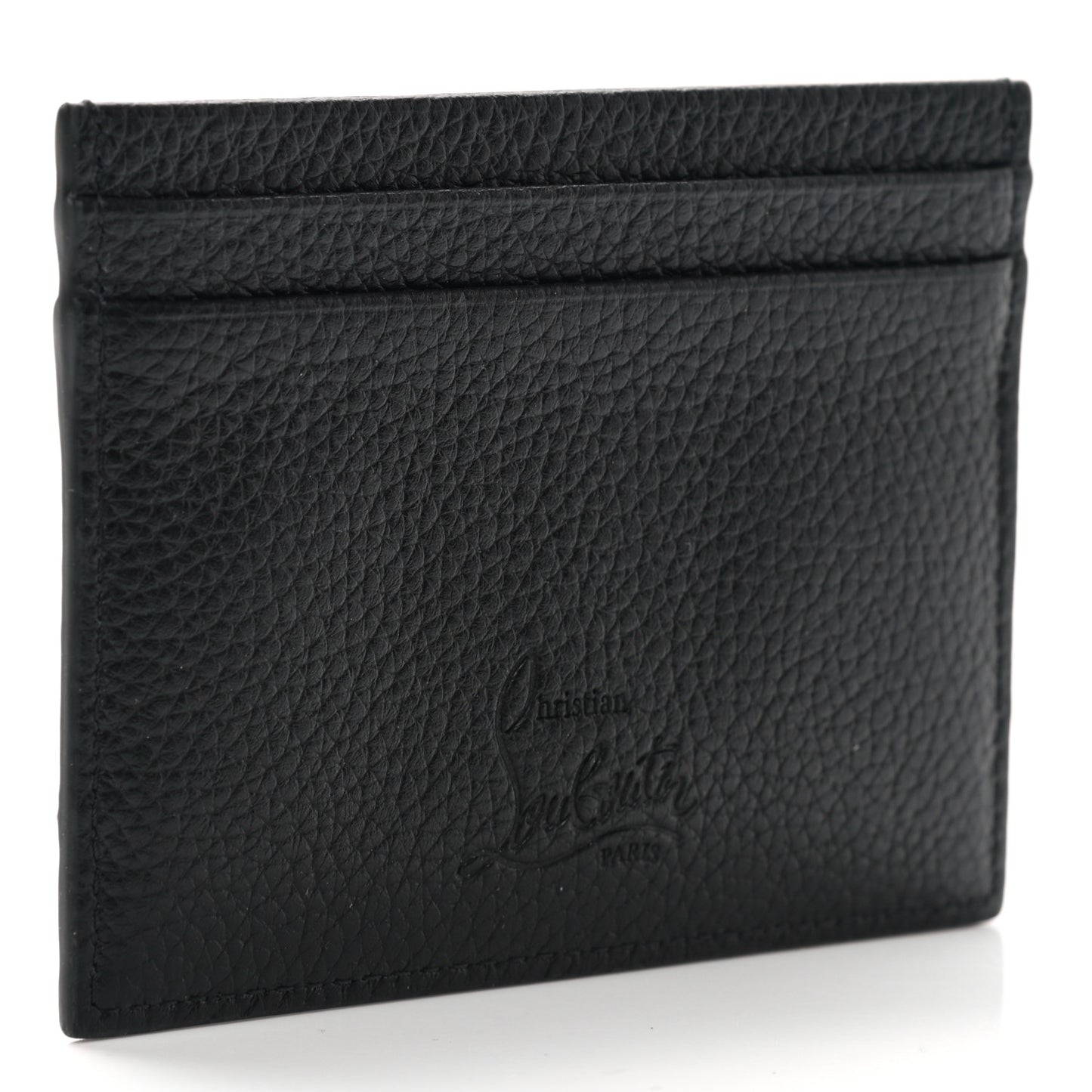 Calfskin Kios Studded Card Holder Black