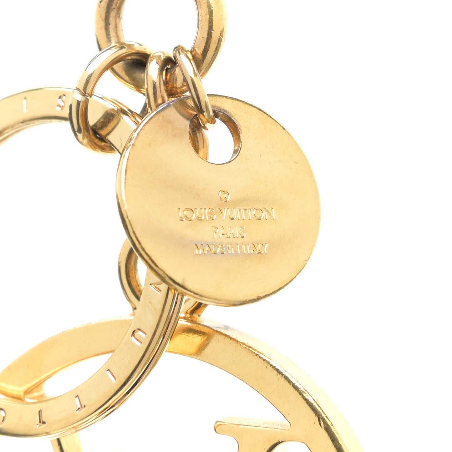 LV Circle Bag Charm Key Holder Gold