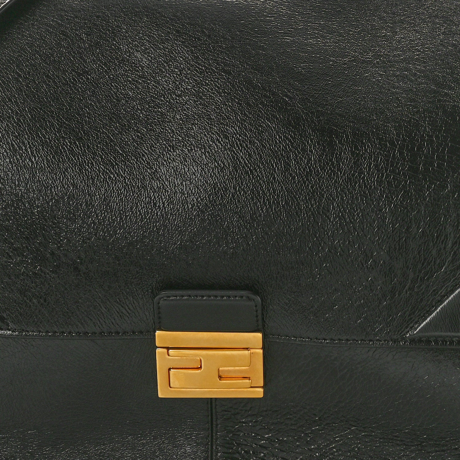 Fendi Agnello Old Shine Large Kan U Shoulder Bag Black 6 of 9