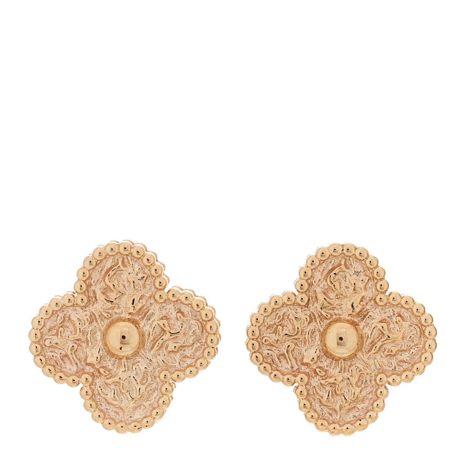 Van Cleef & Arpels 18K Rose Gold Vintage Alhambra Earrings 1 of 5