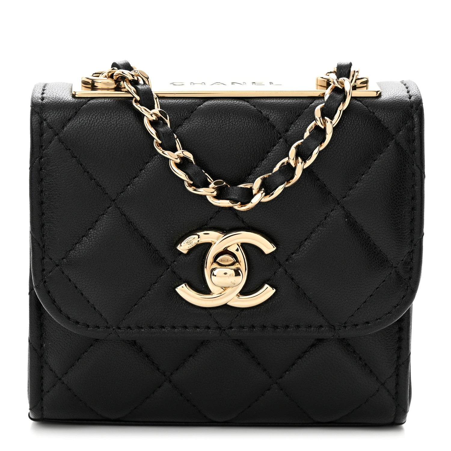 Chanel Lambskin Quilted Mini Trendy CC Chain Wallet Black 1 of 12