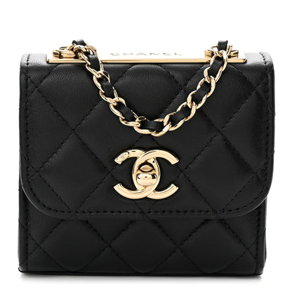 Chanel Lambskin Quilted Mini Trendy CC Chain Wallet Black 1 of 12