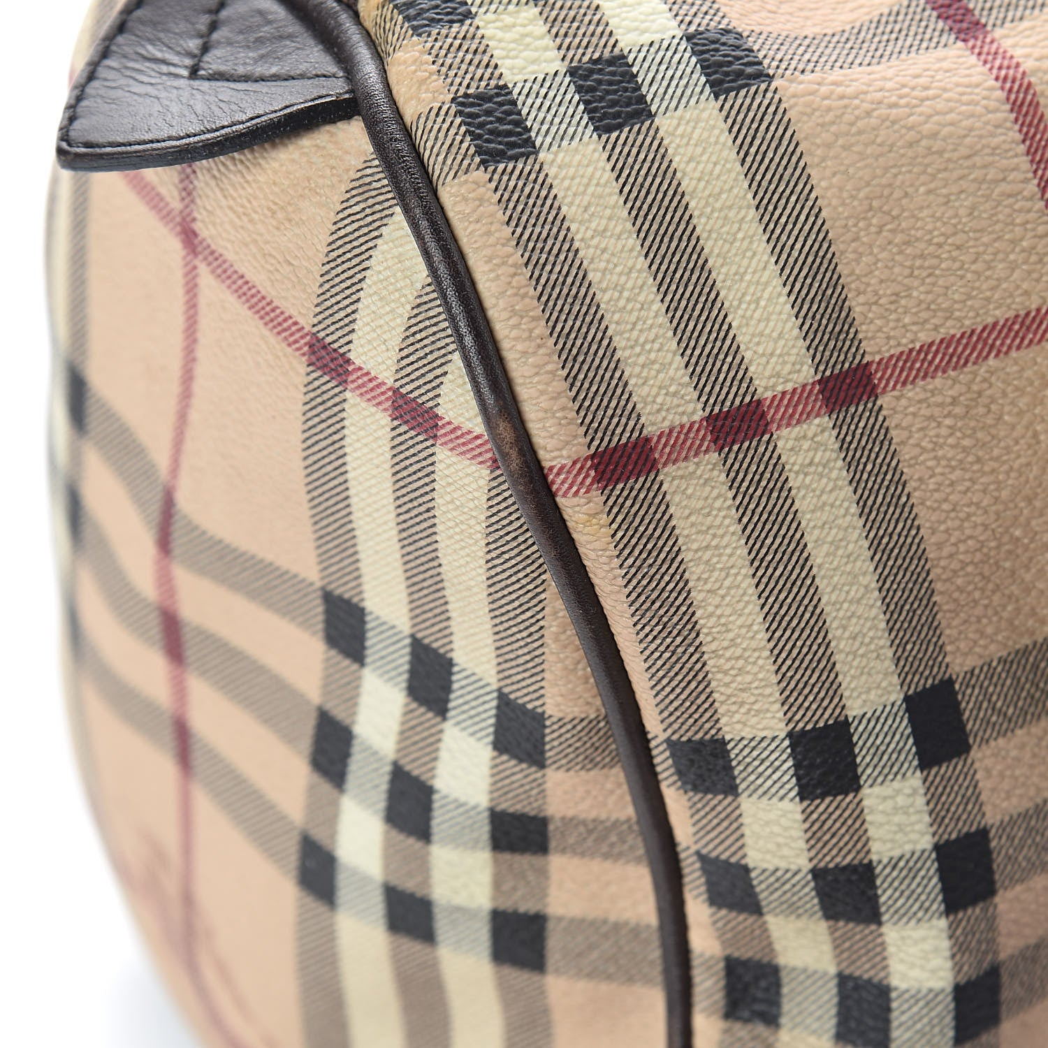 Burberry Haymarket Check Small Chester Bowling Bag Chocolate 17 of 18