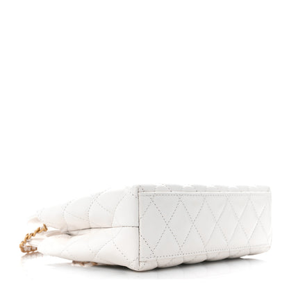 Chanel Shiny Aged Calfskin Quilted Nano Kelly Shopper White 4 of 11