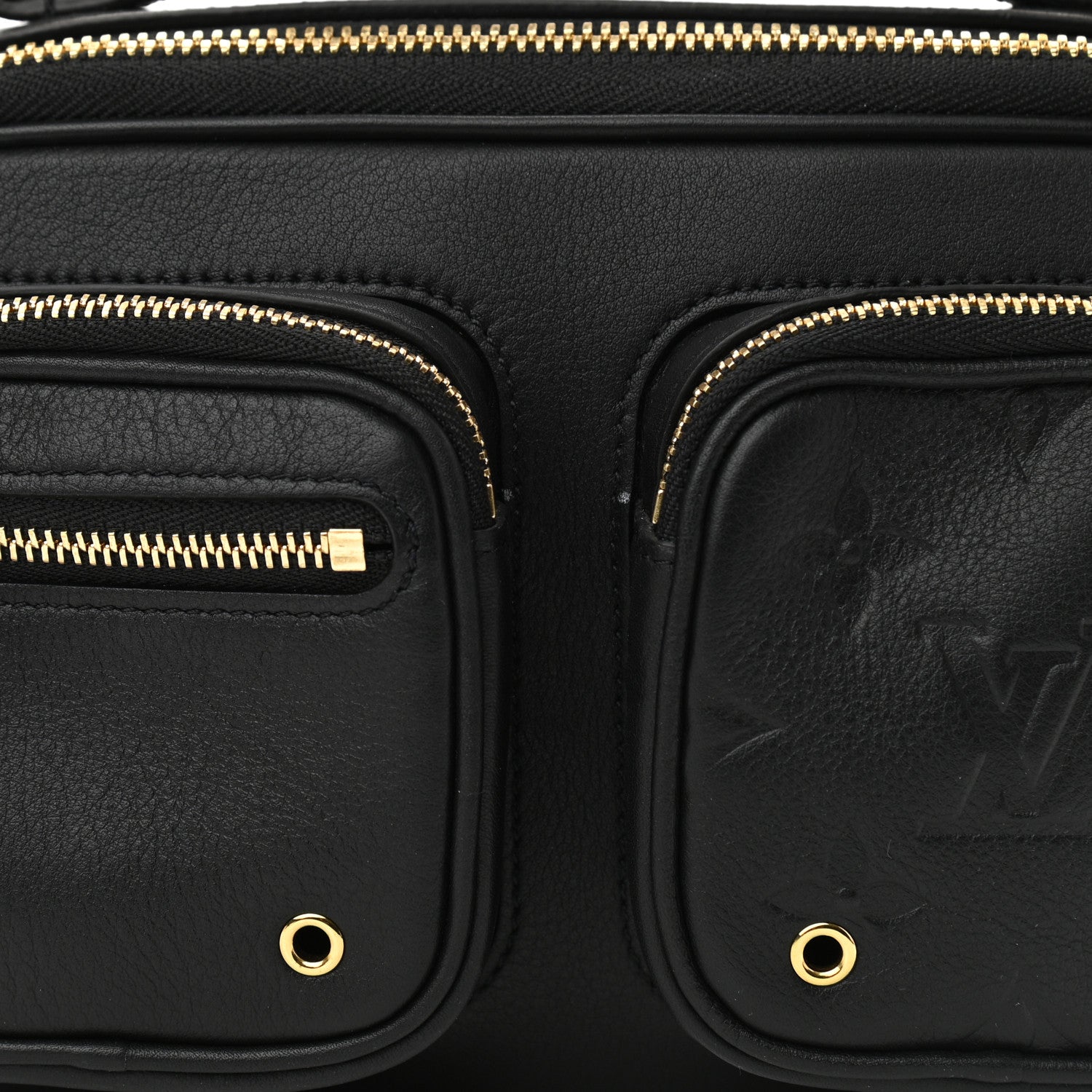 Louis Vuitton Calfskin Monogram Embossed Utility Crossbody Black 7 of 9