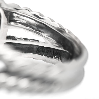 David Yurman Sterling Silver Diamond Prasiolite 11mm Albion Ring 52 6 5 of 6