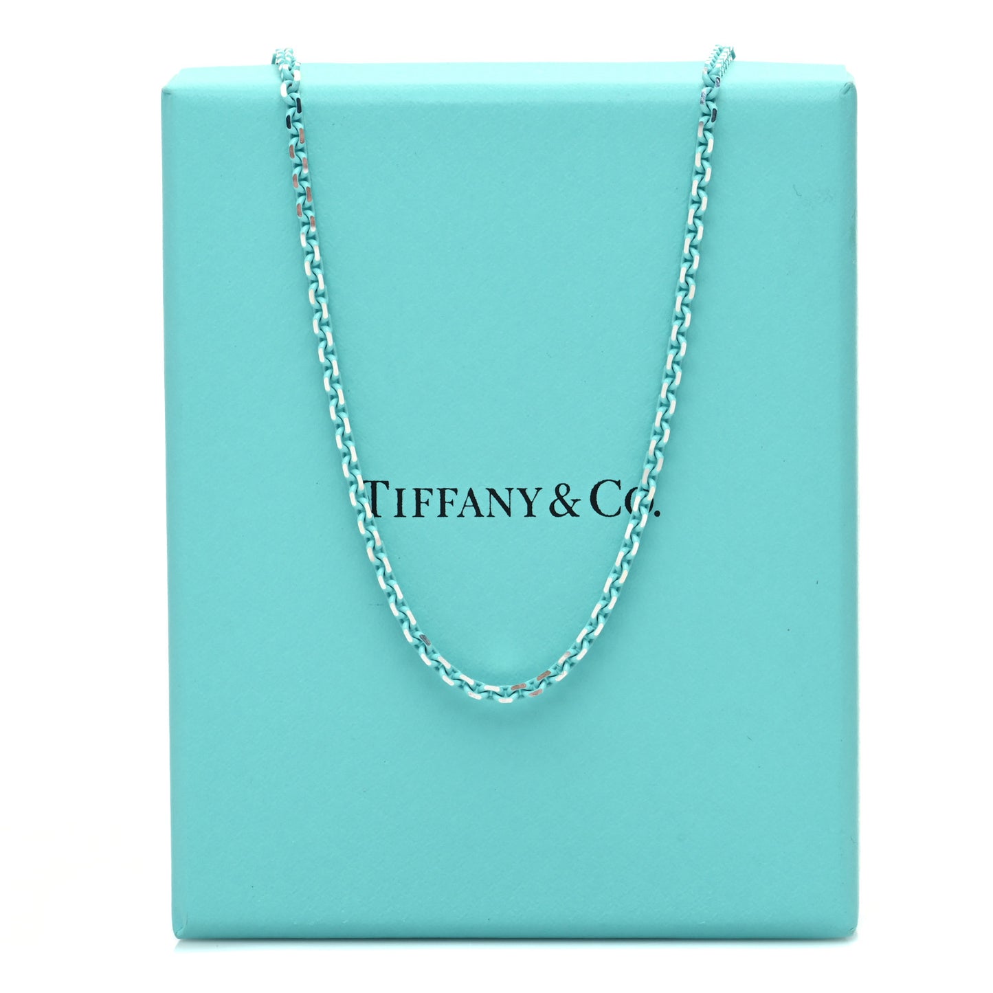 Sterling Silver Enamel 1.75mm Chain Necklace Blue 30"