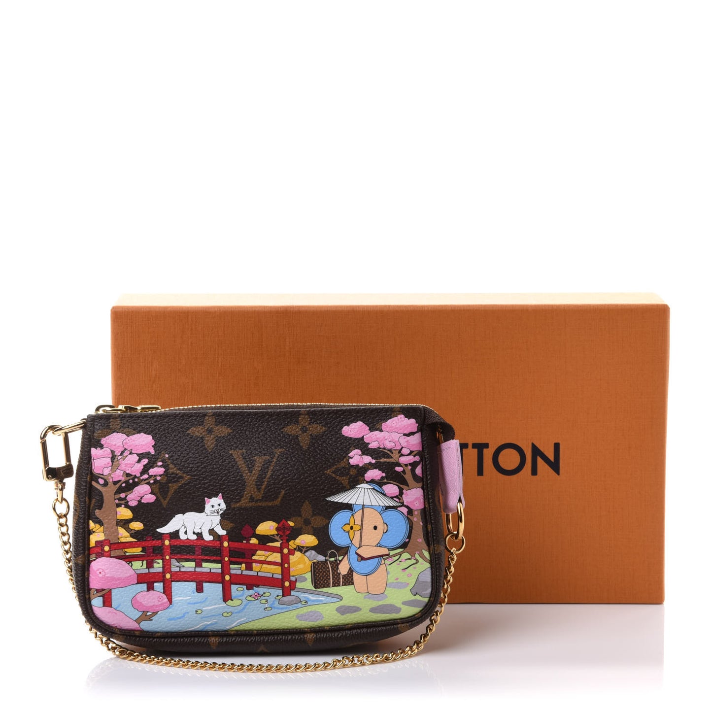 Monogram 2021 Christmas Animation Japanese Garden Mini Pochette Accessories Wisteria Pink