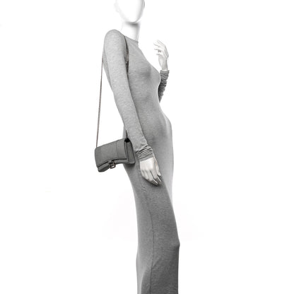Balenciaga Glitter Fabric Hourglass Chain Bag Grey 2 of 9