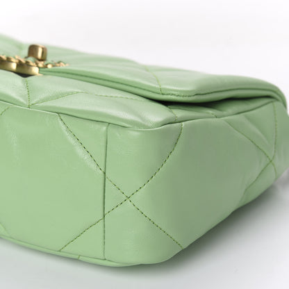 Chanel Goatskin Quilted Medium 19 Flap Light Green 8 of 12
