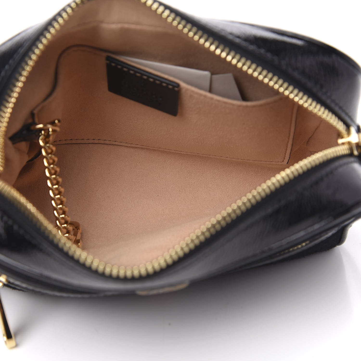 Gucci Suede Patent Web Mini Ophidia Shoulder Bag Black 5 of 10