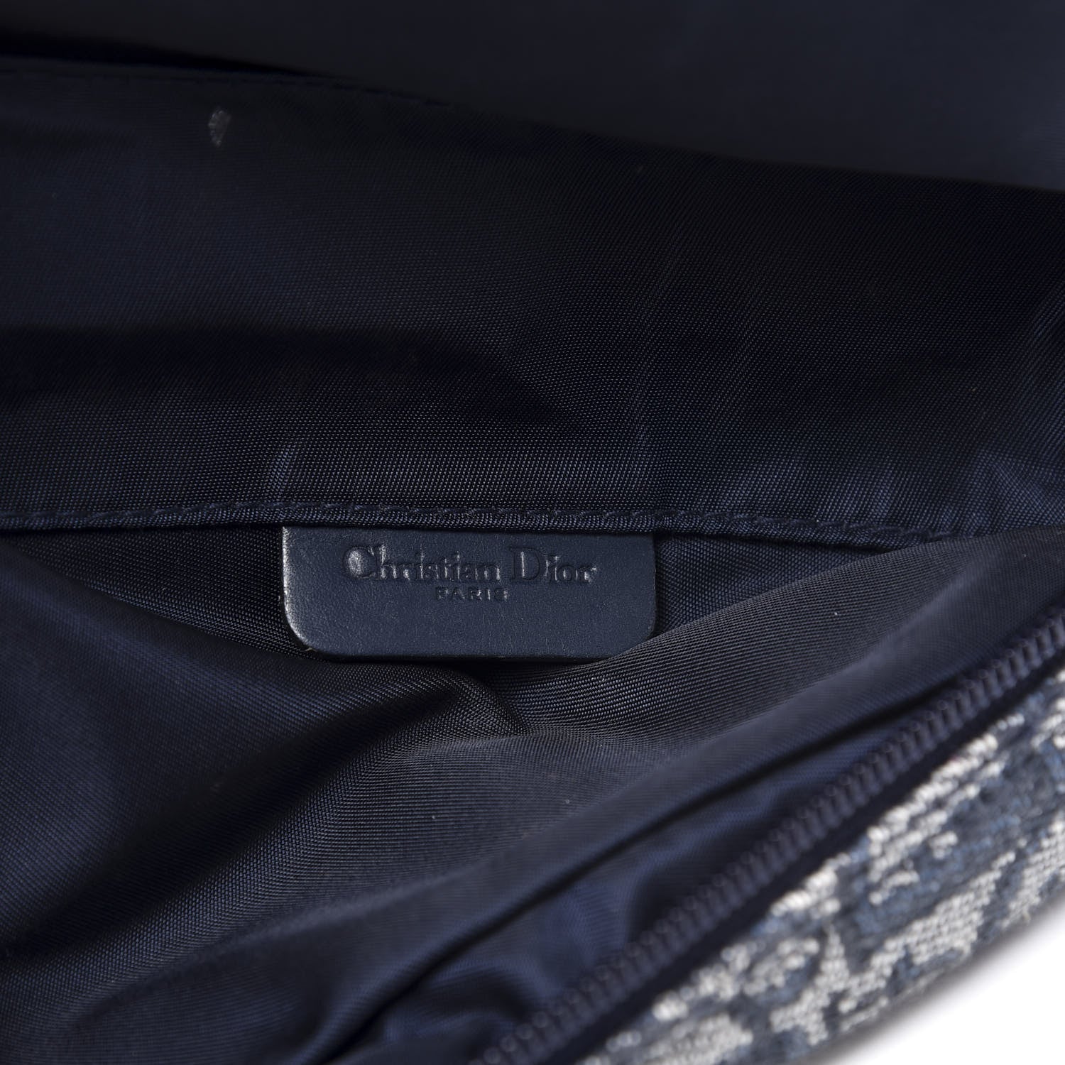 Christian Dior Monogram Mini Saddle Zip Pouch Navy Blue 7 of 12