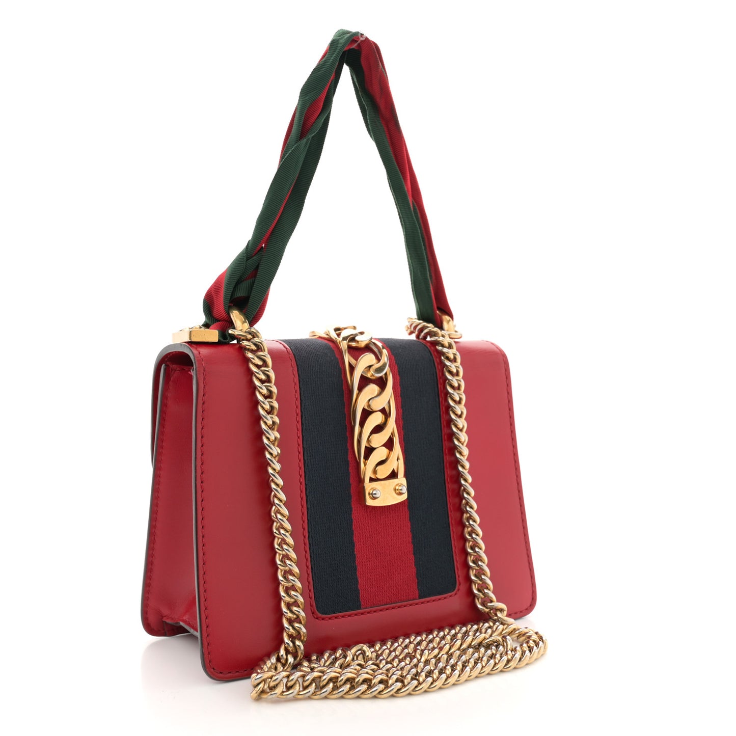 Calfskin Mini Sylvie Chain Shoulder Bag Hibiscus Red